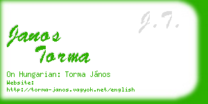 janos torma business card